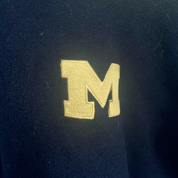 Adidas Michigan Wolverines Navy Yellow 1/4 Zip Fleece Jacket Youth Large - Picture 4 of 6